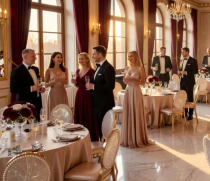 Elegancka aranżacja sali eventowej z profesjonalnymi stołami kasynowymi, pokerem i oświetleniem teatralnym